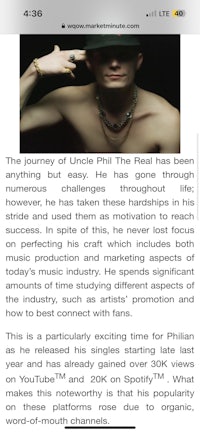 A little snippet of a press release on me.