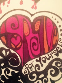 a drawing of a heart with the words love for yourself