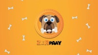 a logo for zerpay with a dog in the background