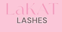 lakat lashes logo on a pink background