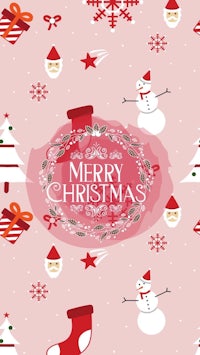 merry christmas background with snowflakes and santa claus