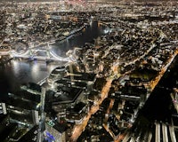 an aerial view of london at night