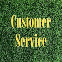 a green grass background with the words customer service