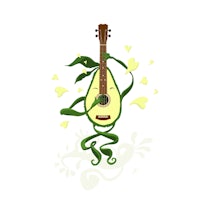 avocado guitar vector | price 1 credit usd $1