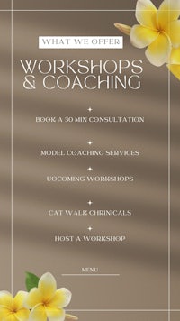 a flyer for workshops and coaching