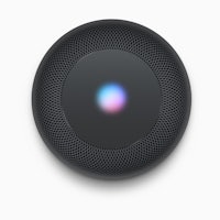 an apple homepod is shown on a white background