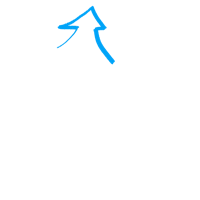 a blue arrow on a black background