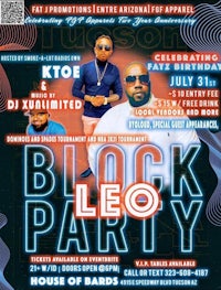 a flyer for the block leo party in tucson, arizona