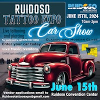 a flyer for the rudoso tattoo expo and car show