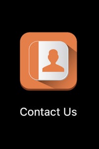 a contact us icon on a black background