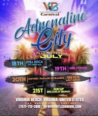 a flyer for adventureline city in virginia beach, united states