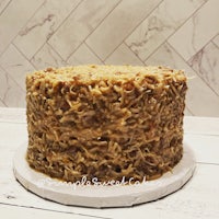 a cake with a lot of nuts on it