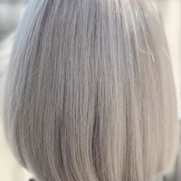 the back view of a woman with a grey bob