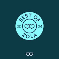 the best of zola logo on a blue background