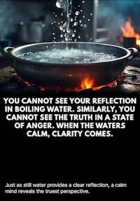 you cannot see reflection in boiling water, similarly you cannot see the truth in a state