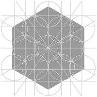 a geometric design with a hexagon in the middle