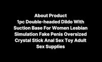 a black background with the words about product double headed dildo suction base for women