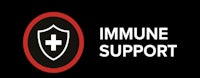immune support logo on a black background