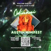 a flyer for austin minifest with an image of a woman with red hair