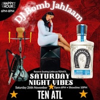 a poster for dj bomb jalam's saturday night vibes