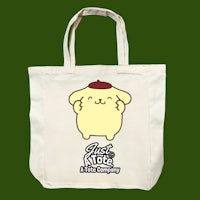 a tote bag with an image of a kawaii dog
