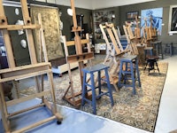 Inside the Diana K. Gibson Fine Art Studio in Midland Park, NJ. 