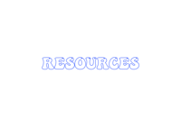 the word resources in blue on a black background