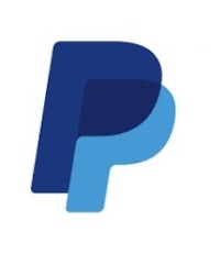 the paypal logo on a white background