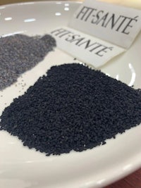 black sesame seeds and black sesame seeds on a plate