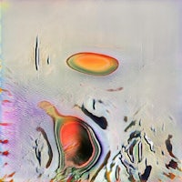 an abstract painting of a fish swimming in water