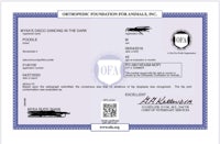 a certificate for the oap foundation for animals, inc