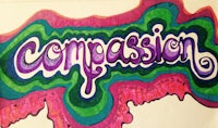 a colorful drawing of the word compassion
