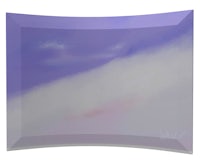 a painting of a purple sky with white clouds