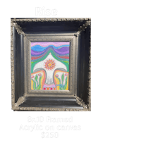 a framed acrylic painting with the words rise