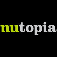 the nutopia logo on a black background