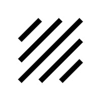 a black and white logo with lines on it