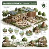 a diagram of a green building with a green roof