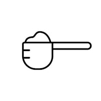 a line icon of a spoon with a spoon in it