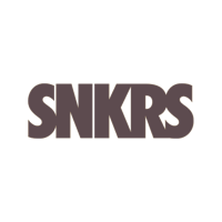 snkrs logo on a black background