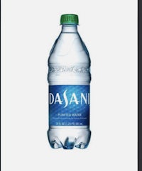 a bottle of dasani water on a white background