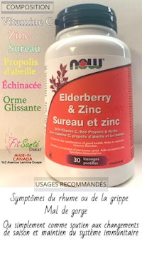 a bottle of elderberry supplement with a label on it