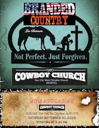 a flyer for branded country cowboy church