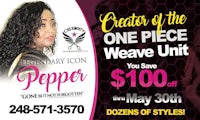 a flyer for the one piece weave unit
