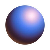 a blue and brown sphere on a black background