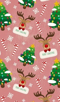 a christmas pattern with reindeer and candy canes
