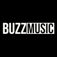 buzz music logo on a black background