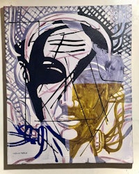 an abstract painting of a woman's face