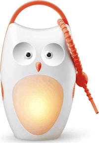 a white and orange owl night light