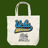 a tote bag with the ucla bruin logo on it