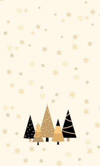 black and gold christmas trees on a beige background